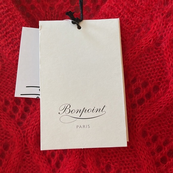 Bonpoint V-Neck Mohair Knit Pullover Red Sweater Size XL - Picture 5 of 10